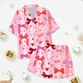 thumbnail image 4 of Kid Girls Satin Pajamas Set Bowknot Button Down Sleepwear Set Girls Casual Pajamas Set Little Girls Christmas Pajamas 6-7 Years, 4 of 4