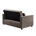 thumbnail image 4 of Reversible Sleeper Sofa ,Contemporary Corner Sectional Nail-Head with Pull-Out Sleeper and Side Pocket,3 in 1 Velvet Loveseat Sofa for Living Room Apartment, Brown, 4 of 5