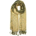 thumbnail image 3 of Silver Fever Pashmina - Jacquard Paisley Shawl - Stylish Scarf - Double Sided Wrap, 3 of 10