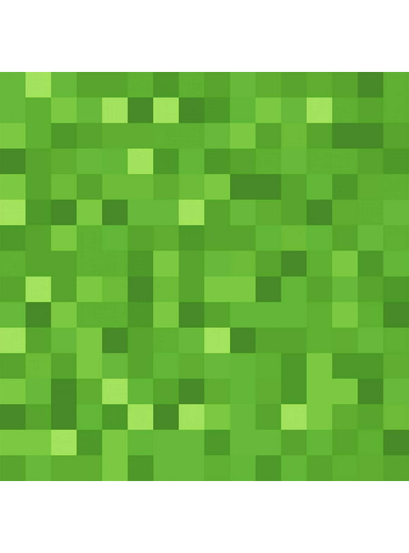 Springs Creative Minecraft Green Grass Pixels 100% Cotton Fabric by The Yard