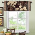thumbnail image 4 of Vintage Style Valance Western Texas Star on Wood Panel Rustic Window Curtain Valances for Kitchen Half Cafe Short Topper Treatment Rod Pocket Panel Window Shades 18x54 Inch, 4 of 6