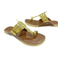 thumbnail image 3 of Dark Gold Women Kolhapuri Chappal Indian Flat Flip Flops Casual Ethnic Kolhapuri Sandals For Women US 9.5 / EURO 41, 3 of 4