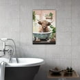 thumbnail image 6 of ADALE Highland Cow Canvas Wall Art Cow in Bathtub Picture Prints Bathroom Animal Painting for Toilet Kid Room Decor Black Framed 8x12 Inch, 6 of 7