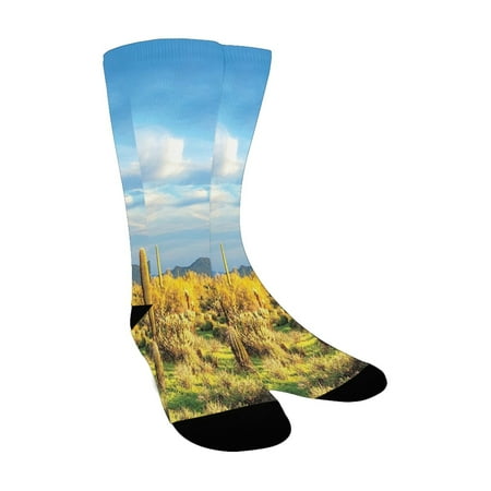 

Saguaro Cactus Decor Collection Floral Cactus Catching the Last Sunrays Day Lights Long Life Western Custom Socks for Women