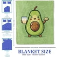 thumbnail image 2 of Cute Avocado Pattern Throw Blanket 50"x60", Food Lover Blankets for Living Room Decor, Soft Flannel Polyester Avocado Gifts for Kids Women, 2 of 10