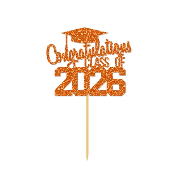 2026 Graduation Glitter Cake Topper 5.9 Inch, Congrats Grad Decorations for High School College Senior Celebration Party Graduation Theme Cake Decor and Supplies