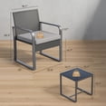 thumbnail image 2 of 3 PCS Wicker Patio Set, Wicker Rattan Chairs and Tempered Glass Table, for Porch, Balcony, Backyard- Includes Gray Cushions, 2 of 7