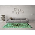 thumbnail image 3 of Ahgly Company Indoor Rectangle Oriental Turquoise Blue Industrial Area Rugs, 2' x 5', 3 of 4