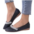 thumbnail image 6 of ShiShine Womens Bling Rhinestone Pointed Flat Shoes Comfort Slip On Low Heel Wedding Dress Shoes Ballet Flat Shoe, 6 of 9