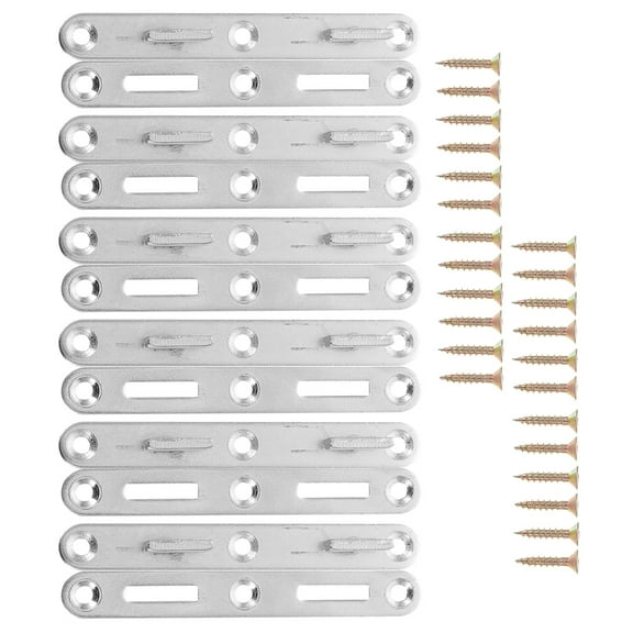 Iron Bed Rail Connecting Fittings with Stable Structure for Home Use Silver 6 Sets