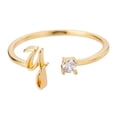 thumbnail image 1 of Oro Rhinestone 26 Anillo Inicial Joyería Letra Inicial Anillo Abierto con Rhinestone Anillo para Mujeres, 1 of 3