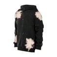 thumbnail image 2 of Men's New Era  Black New York Knicks Injection Bleached Out Raw Edge Hoodie, 2 of 5
