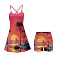 thumbnail image 2 of KEIAHUAN Tropical Sunset Women Golf Dress with Built in Shorts 2 Piece Set Golf Outfits with Pocket with Stretchy Backless Tennis Dres Quick Dry Spaghetti Strap Athletic Dresses X-Small, 2 of 7