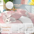 thumbnail image 2 of Christmas White Bedding Duvet Cover Set Twin Size 4 Pieces Bear Snowflake Pink Bedding Set with Zipper Closure, 1 Comforter Cover 68x86 Inches 1 Flat Sheet & 2 Pillow Cases, 2 of 7