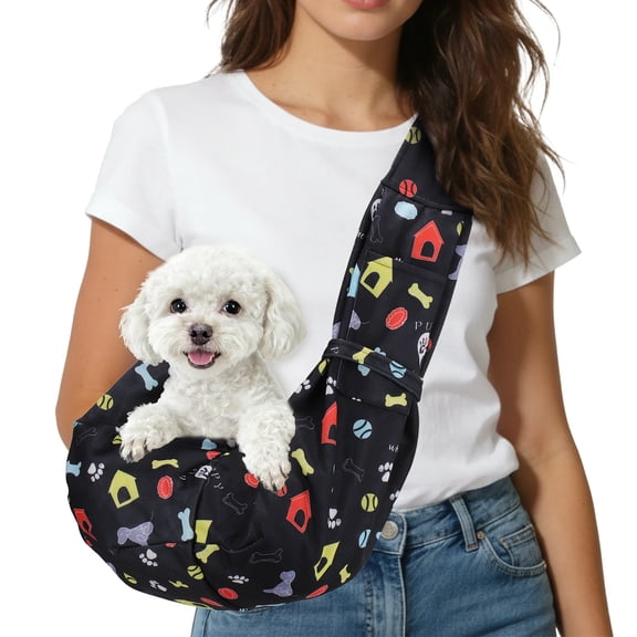 Uxcell Dog Sling Carrier for Small Dogs and Cats Up to 16.5 Lbs, Adjustable Buckle with Pocket Pet Cross Body Shoulder Bag, (Blue, 1 Pcs) Intended for Outdoor Travel / Camp