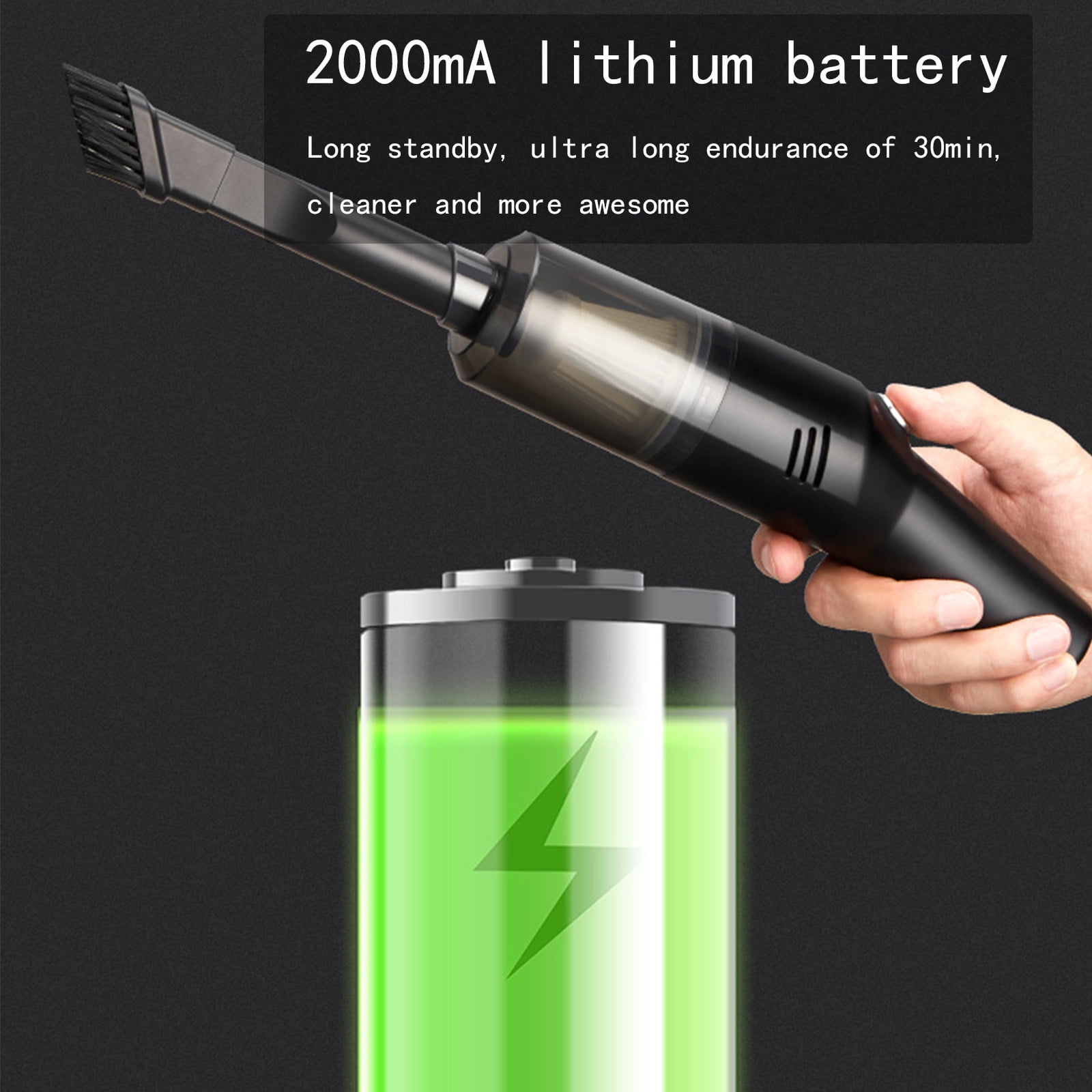 ZToonmas Car Vacuum Cleaner, 5000Pa Portable Mini Handheld Vacuum Cordless, 2000 Battery, for Car Seat Cushion, Carpet, Home Use