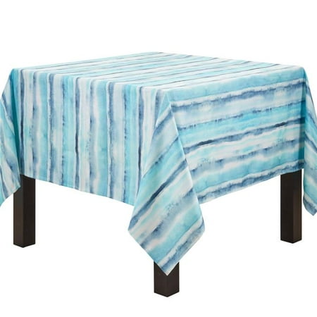 

Saro Lifestyle 1023.BL70S 70 in. Watercolor Design Square Tablecloth Blue