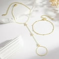 thumbnail image 5 of Turandoss Butterfly Hand Chain Bracelet for Women Dainty 14K-Gold-Plated Ring Bracelet Hand Chains Cubic Zirconia Finger Bracelets Ring Hands Chain Jewelry Gift for Women, 5 of 7