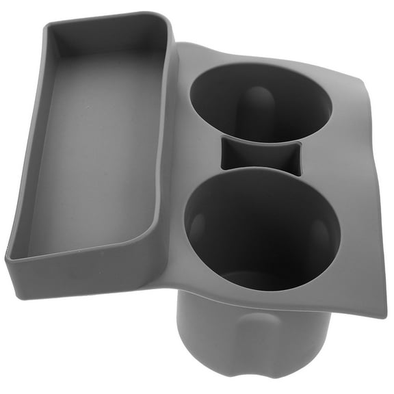 Road Trip Accessories for Car Storage Tray with Cup Holder Drink Holders Trucks Travel Grey