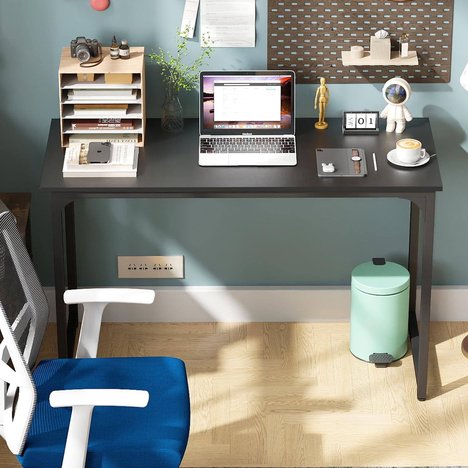 XF XINFENG Modern Office Computer Desk 39 inch Wooden Industrial Writing Desk Study & Work Table for Home Office, Black