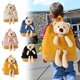 thumbnail image 1 of Mochila personalizada para niños con diseño de oso - Mochila de lona para infantil y primaria - Correas ajustables, 20,5x28x1,5cm, espalda transpirable, 1 of 5