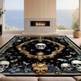 thumbnail image 2 of Design&I 5'x7' Ultra Soft Area Rug, Gothic Skull Insect Motif Vintage Baroque Scroll Bathroom Frame None Fluffy Washable Non Shedding for Bedroom Living Room Home Office, 2 of 7