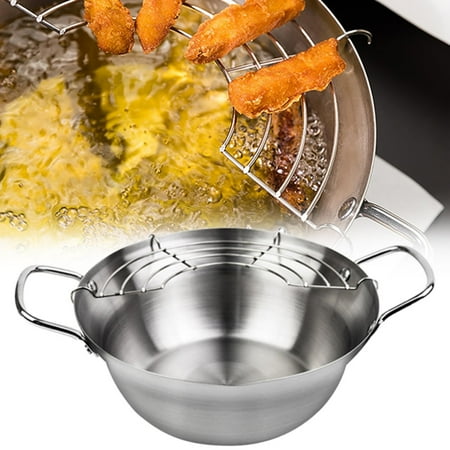 

GZJCKJY Non-Stick Pan 2024 Upgraded Stainless Skillet with and Drip Drain Rack Japanese Small Deep Skillet Kitchen Chicken for Home Use