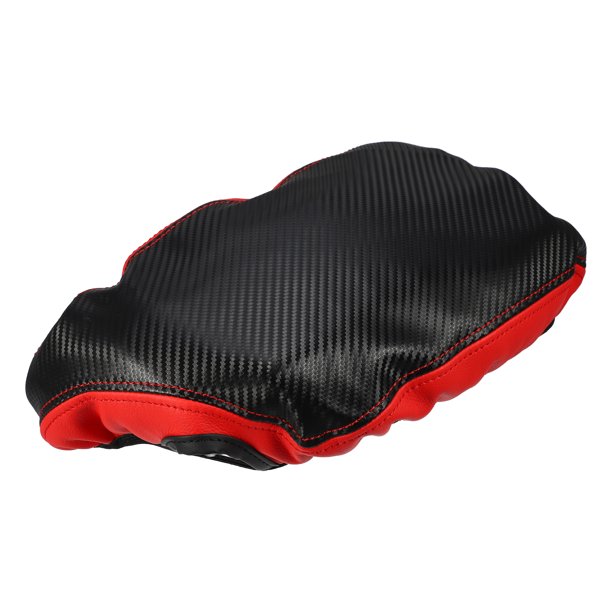 Almohadilla de la cubierta de la consola central Protector impermeable de la cubierta del reposabrazos para Dodge Challenger 2015-2023 Cuero de imitación Negro Rojo