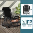 thumbnail image 3 of NAIZEA Zero Gravity Chair, Removable Soft Cushion, Headrest and Cup Holder, Folding Adjustable Lying Chair, 440 lbs, 3 of 8