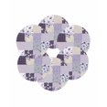 thumbnail image 7 of 13 Inch Round Placemats Set of 6, Spring Floral Non Slip Heat Insulation PP Table Mats, Dark Purple Flowers Patchwork Grid Bohemia Washable Place Mats for Kitchen Dining Party Table Decor, 7 of 7