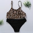 thumbnail image 1 of Vedolay Girls' Summer Swimsuit Two Piece Leopard Top Cute Girls Swimwear Set,Black 116/6, 1 of 5