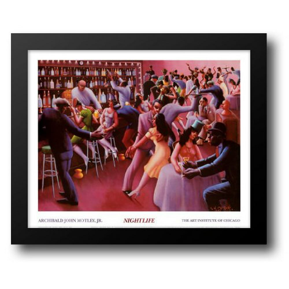 FrameToWall Nightlife 34x28 Framed Art Print by Motley, Jr, Archibald