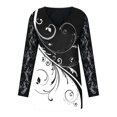 thumbnail image 4 of Pompotops Robe Mode Femme Imprimée Dentelle Manches Longues Col en V Mini Robes, 4 of 4