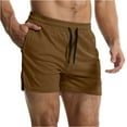 thumbnail image 6 of Zimjoy Gym Shorts for Men Muscle Quick Dry Work Out Summer Shorts Casual Side Split Drawstring Short Pants Comfy Low Waist Light Short Pants, Khaki XL, 6 of 6