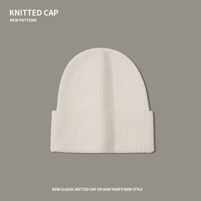 LinYooLi Hat Girl Autumn And Winter Wool Hat High -Quality Solid Color Warming Ear -Cold Hat Korean Version Of Face Faces, Small Couple Tide Knitted Hat