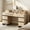Beige, variant on WAMPAT 59 Inch Modern Oak Vanity Desk, Wooden Makeup Dressing Table with Built-in Charging Station and 7 Deep Storage Drawers & Cabinets, Multifunctional Cosmetic Organizer Table for Bedroom,Oak