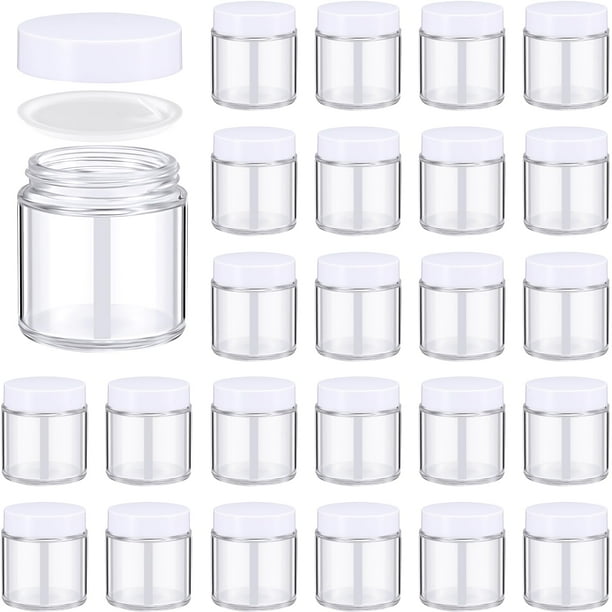 Frascos de vidrio Norme de 4 oz/120 ml con tapas a prueba de fugas, 24 unidades, blancos