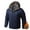 Dark Blue, variant on hoksml Men's Detachable Hood Puffer Jacket Heavyweight Fleece Lined Winter Coat with Zippered Pockets