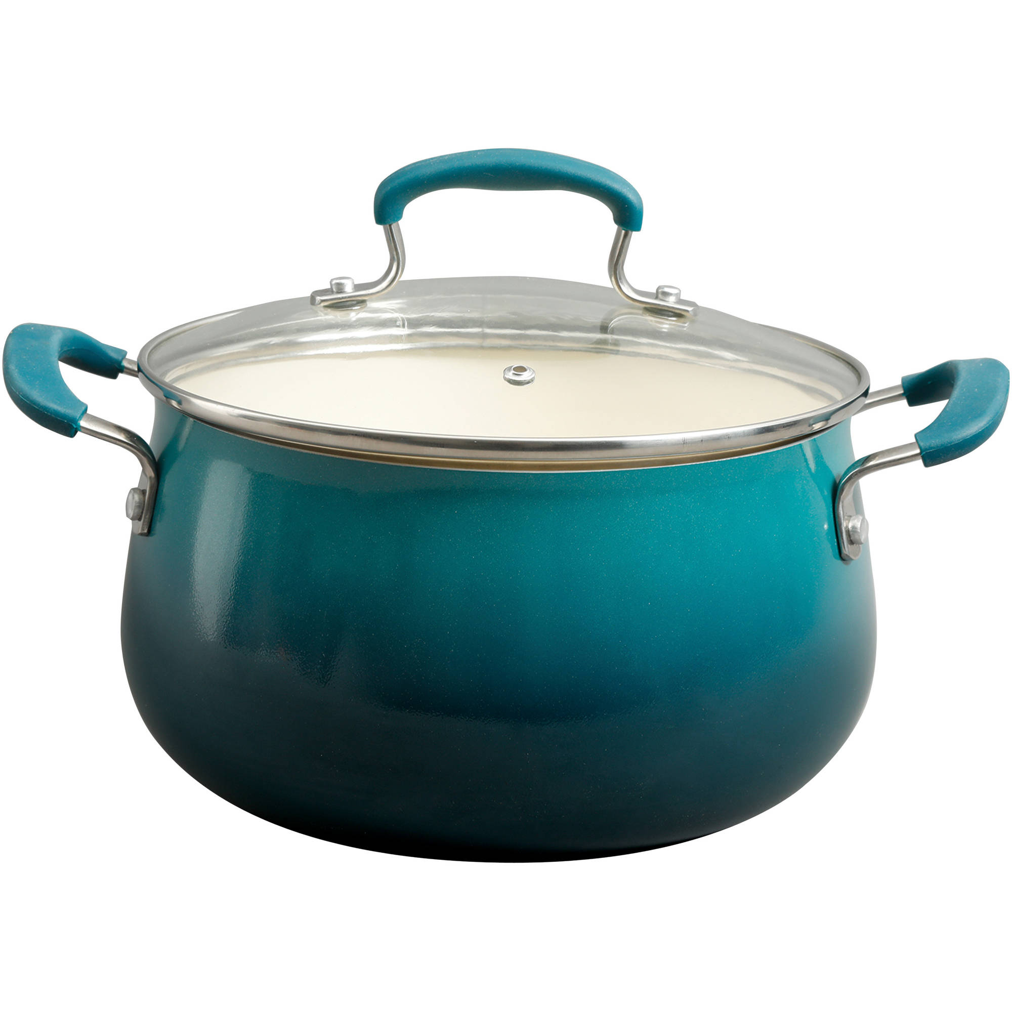 The Pioneer Woman Classic Belly 10 Piece Ceramic Non Stick And Cast Iron Cookware Set Ocean Teal Walmart Com Walmart Com