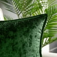 thumbnail image 5 of Phantoscope Shiny Crushed Velvet with Trim Series Decorative Throw Pillow, 12" x 20", Dark Green, 2 Pack, 5 of 6