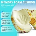 thumbnail image 5 of Premium Sunflower Pattern Memory Foam Seat Cushion Ergonomic Chair Pad for Office Chair, Car, Airplane & Bleachers Sciatica, Tailbone Hip & Back Pain Relief - Chair Cushion for Long Office Workers., 5 of 5