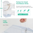 thumbnail image 6 of YRLLENSDAN 39 inch Roof Top Bird Cages, Parakeet Cages Medium Bird Cage Lovebird Cage for Small Cockatiel Canary Parakeet Sun Parakeet Pet Toy, White, 6 of 7