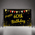 thumbnail image 5 of Glittery Gold Happy 60th Birthday Backdrop Banner with Patterned Flags Party Decorations Photography Props Birthday Party Supplies Celebration Decor, 5 of 7