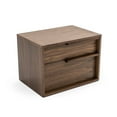thumbnail image 4 of Limari Home Amberlie Modern Veneer Wood Nightstand with 2 Drawers in Walnut, 4 of 4
