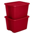 thumbnail image 6 of Sterilite Large Storage Bin, 18 Gallon Plastic Storage Container with Snap-On Lid, Red, Pack of 8, 6 of 7