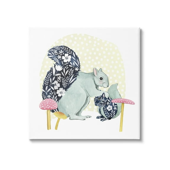 Stupell Industries Floral Squirrels & Mushrooms Animals & Insects Painting Gallery Wrapped Canvas Print Wall Art