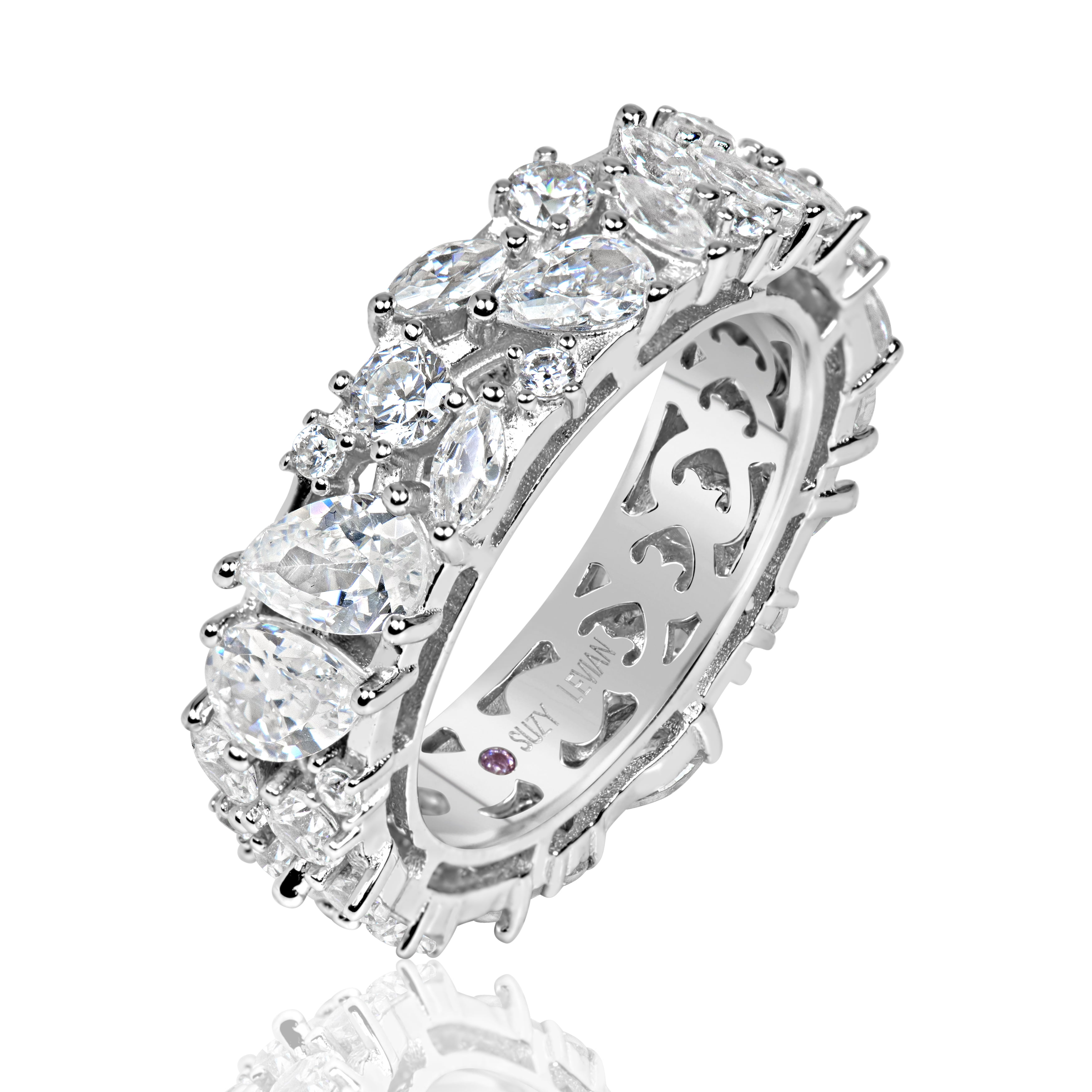 Sterling Silver Cubic Zirconia Stackable Ring 5mm Choose Your Color Sterling Silver Cubic Zirconia Stackable Ring 5mm Choose Your Color