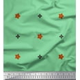 thumbnail image 2 of Soimoi Green polyester Crepe Fabric Butidar Jamdani Print Fabric by the Yard 42 Inch Wide, 2 of 2