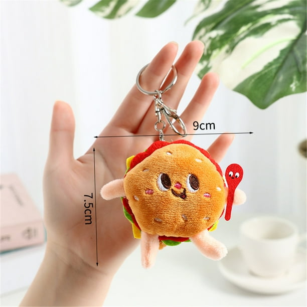 pstuiky Llaveros de comida rápida para niños, accesorios geniales para llaveros, llaveros para niños y niñas, recuerdos de fiestas de comida
