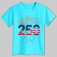thumbnail image 4 of mgoYE America 250th Anniversary Shirt Girls Girls Boys American Flag Shirt 4th of July T-Shirt Patriotic Short Sleeve Tee USA Flag Stripe Star Summer Blouse Tops(Sky Blue,2-3 Years), 4 of 5